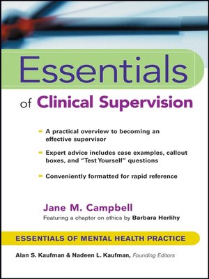 cover image of Essentials of Clinical Supervision